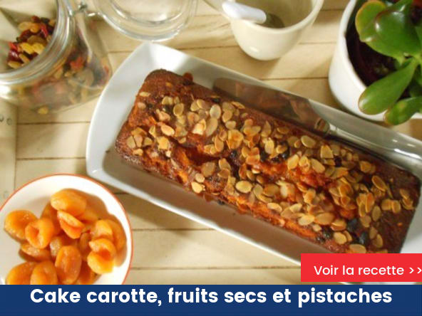 Cake carotte, fruits secs et pistaches